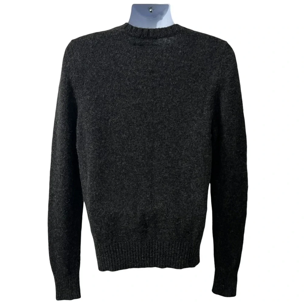 Abercrombie‎ & Fitch Mens Wool Muscle Crewneck Sweater Grey Moose Logo Large